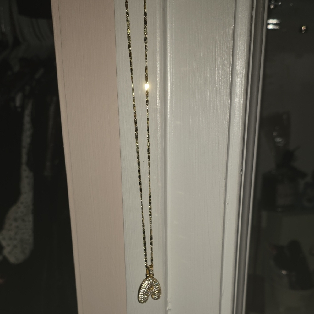 Elegant Gold A Pendant Necklace